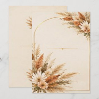 Invitación Arco Floral de Pampas Boho y Terracota
