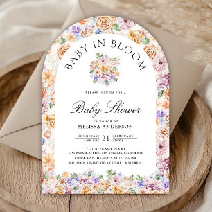 Invitación Arco floral de primavera Baby in Bloom Foto Baby S