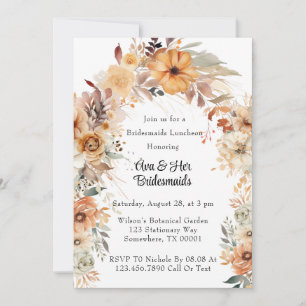Invitación Arco floral de Terracota Rústica Bridesmaids Lunch