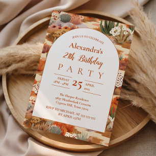 Invitación Arco Floral del Desierto Cumpleaños