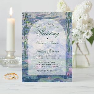 Invitación Arco floral elegante de Monet Bodas Nenúfares