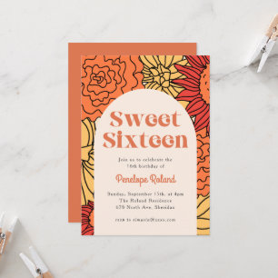 Invitación Arco floral grande de colores cálidos 16