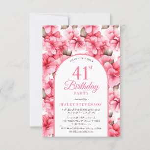 Invitación Arco floral jardín bonito rosa elegante cumpleaños
