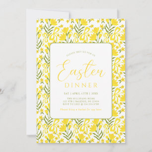 Invitación Arco floral moderno de primavera amarillo para cen