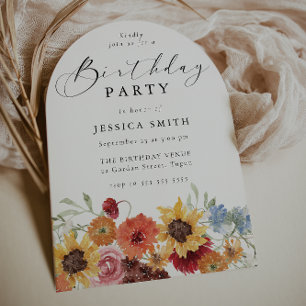 Invitación Arco floral moderno de primavera Cumpleaños de muj