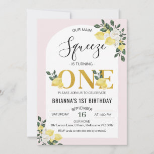 Invitación Arco floral nuestro principal apretón de cumpleaño