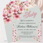 Invitación Arco floral rosa Elegancia fiesta de cumpleaños nú<br><div class="desc">Comenzar esta especial celebración de cumpleaños número 60 en un estilo elegante con esta bella y femenina suave invitación floral con acuarelas pintadas a mano mezcladas flores silvestres. Todo el texto puede ser personalizado para su fiesta incluyendo la edad del invitado de honor. Si tienes alguna solicitud especial o necesitas...</div>