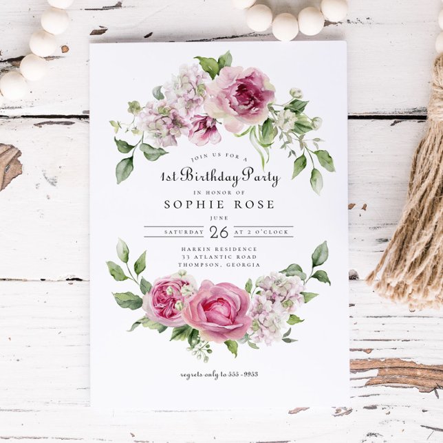Invitación Arco floral Rosa Hydrangea Arco floral Primer Fies (Subido por el creador)