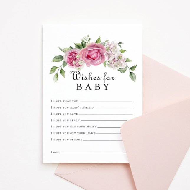 Invitación Arco floral rosa Hydrangea para el bebé (Subido por el creador)