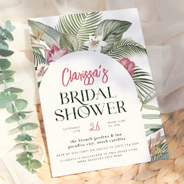 Invitación Arco Floral Tropical Moderno Ducha de Novia de Ver