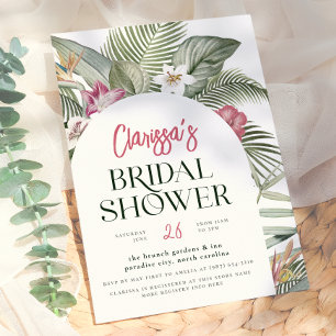 Invitación Arco floral tropical Moderno Ducha nupcial de vera