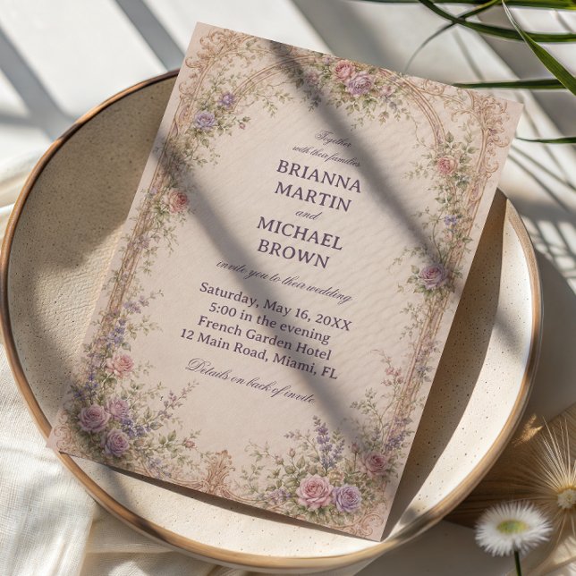 Invitación Arco floral vintage romántico (Subido por el creador)