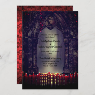 Invitación Arco gótico con Boda de las Velas Rojas