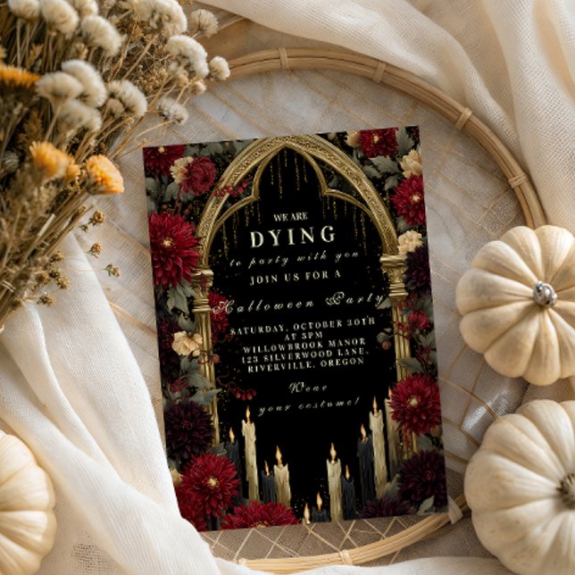 Invitación Arco Gótico de Velas de Halloween (Subido por el creador)