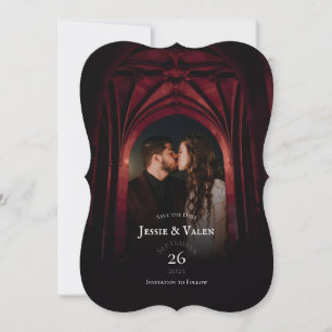 Invitación Arco gótico Elegante Boda Oscura Salven la fecha