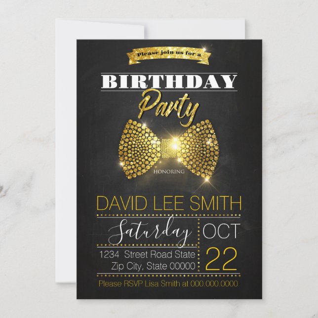 Invitación Arco-lazo de los diamantes de la fiesta de (Anverso)