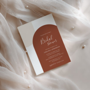 Invitación Arco Minimal Elegante Boho Terracota para Despedid