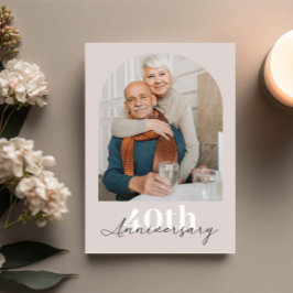 Invitación Arco minimalista beige 40º aniversario de bodas