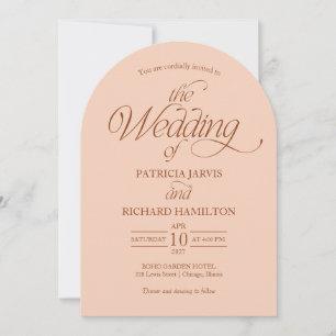 Invitación Arco minimalista de melocotón Boda Foto elegante
