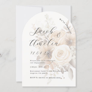 Invitación Arco moderno boho floral fiesta de compromiso