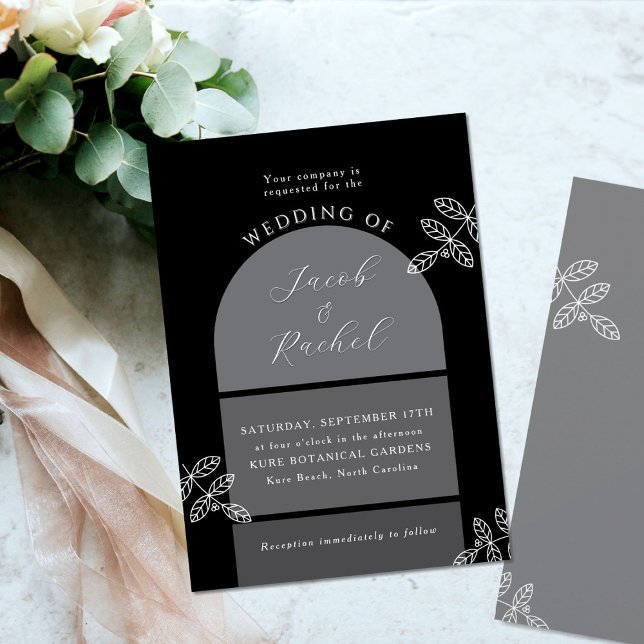 Invitación Arco moderno con ramas Boda elegante (Subido por el creador)