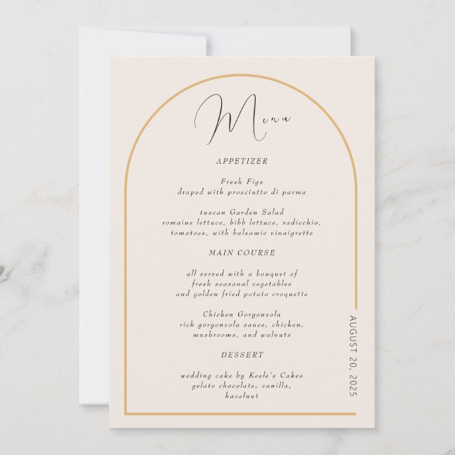 Invitación Arco moderno con verdadero Relieve metalizado (Anverso)