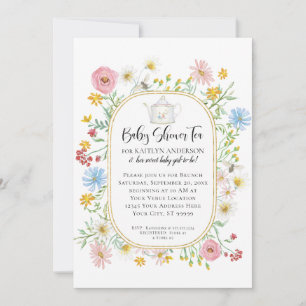 Invitación Arco moderno Flor Flor Floral Abejas Tea Fiesta be