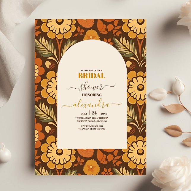 Invitación Arco Moderno Retro Floral Despedida de Soltera 70 (Subido por el creador)