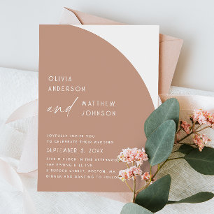 Invitación Arco moderno simple minimalista boda rosa pálido