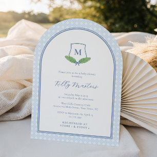 Invitación Arco moderno sin tiempo Monograma Bebé Ducha