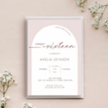 Invitación Arco moderno y minimalista para sweet sixteen<br><div class="desc">Diseñado para coordinar con nuestra colección de arcos Modern Boho, esta invitación de cumpleaños moderna para sweet 16 presenta el arco trendy y popular en blanco sobre fondo beige rosa, combinado con una tipografía script. Para una personalización más avanzada de este diseño, por ejemplo, cambiar el diseño, la fuente o...</div>