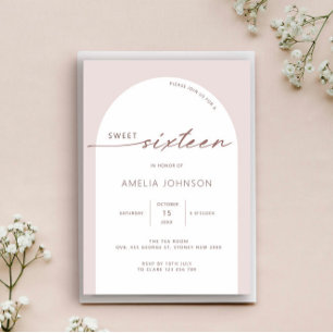 Invitación Arco moderno y minimalista para sweet sixteen