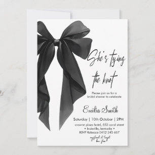 Invitación Arco negro atando el nudo de la ducha de novia