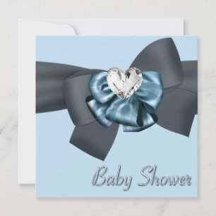 Invitación Arco negro azul elegante baby shower