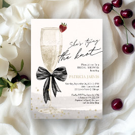 Invitación Arco Negro Ella está Atando el Nudo Brunch Nupcial
