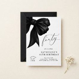 Invitación Arco negro y blanco moderno Cumpleaños 40 