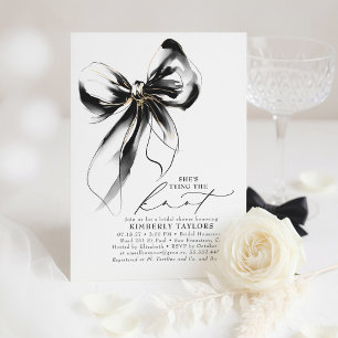 Invitación Arco negro y dorado Elegante y caprichosa ducha de