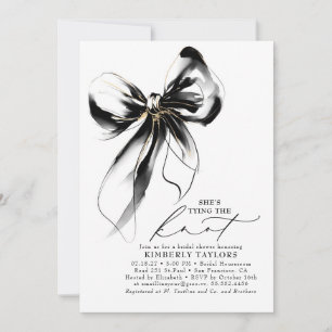Invitación Arco negro y dorado Elegante y caprichosa ducha de