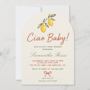 Invitación Arco para Baby Shower Ciao Baby Italian Market