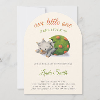 Invitación Arco para Baby Shower de Dinosaurio Adorable a Pun