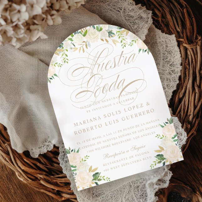 Invitación Arco pintado de Nuestra Boda flores (Subido por el creador)