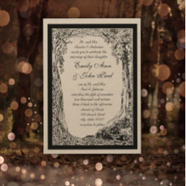 Invitación Arco romántico de árbol forestal de vintage