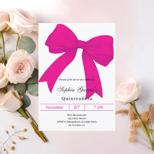 Invitación Arco rosa caliente moderno Quinceanera