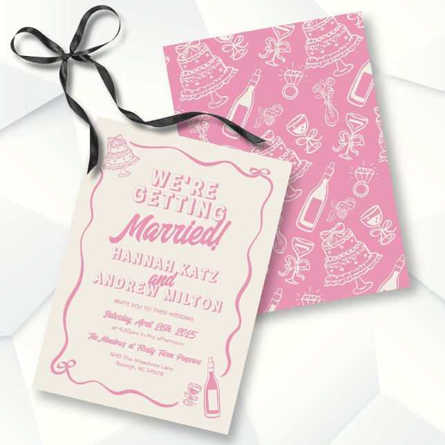 Invitación Arco rosa caprichoso de boda (Subido por el creador)
