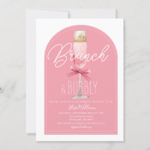 Invitación Arco rosa Champagne Brunch & Bubbly Bridal Shower