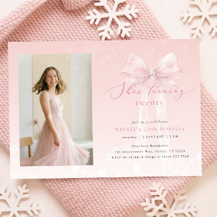 Invitación Arco Rosa Ella Cumple Veinte Chica Foto Cumpleaños