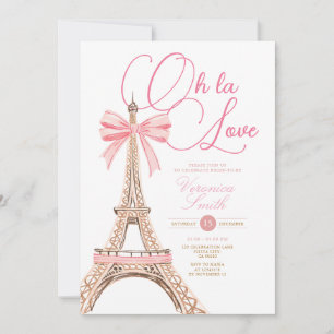Invitación Arco rosa París Tema de la ducha de novia
