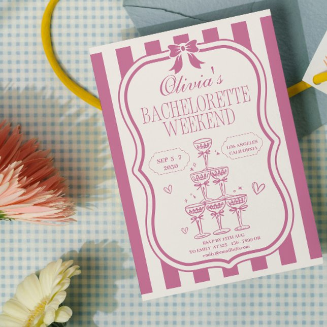 Invitación Arco Rosa Retro & Martini Despedida de Soltera & I (Subido por el creador)