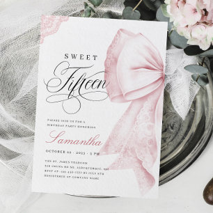 Invitación Arco Rosa Rubio Cumpleaños Dulces Quince