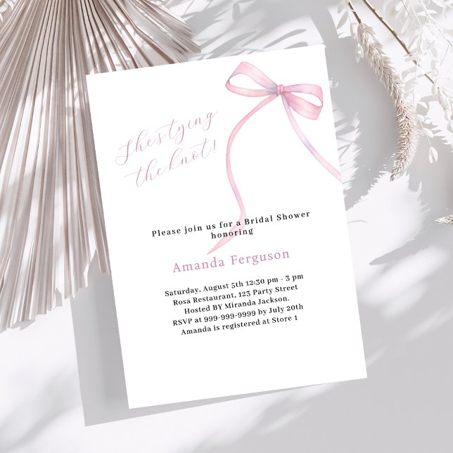 Invitación Arco rosado que está atando la ducha nupcial (Subido por el creador)